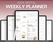 Load image into Gallery viewer, 2024 WEEKLY Digital Planner | Digital Life Planner &amp; Weekly Schedule Undated | Perfect for iPad, GoodNotes &amp; Notability
