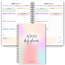 Load image into Gallery viewer, ADHD Daily Planner for Neurodivergent Adults - Productivity Daily Planner &amp; Task Management to Stay Organized and Focused | A5 Pastel Rainbow
