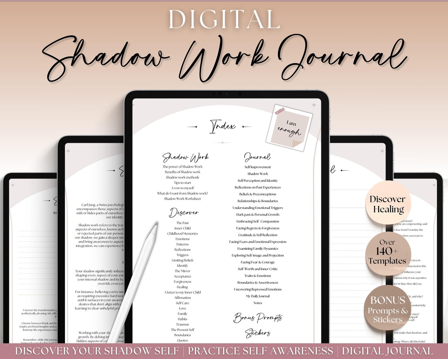Digital Shadow Work Journal | Guided Journal with 100+ Prompts for GoodNotes & iPad