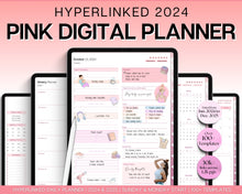 Load image into Gallery viewer, Pink 2024 Digital Planner | Includes PINK GoodNotes Planner, Daily Weekly, Monthly Planner, Undated Life Planner, Notability Planner &amp; iPad Planner!
