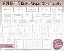 Load image into Gallery viewer, EDITABLE Bridal Shower Game BUNDLE | With 40+ Wedding Shower Games, Bachelorette Party, He said she said, Bridal Feud, Who knows the bride &amp; Bingo
