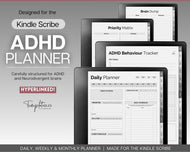 Digital ADHD planner for the Kindle Scribe | Daily Planner for Neurodivergent Adults | Includes Brain Dump Template & To Do List