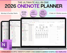 Load image into Gallery viewer, 2026 OneNote Digital Planner | OneNote Template for Daily, Weekly &amp; Monthly Planning | Colorful
