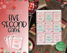 Load image into Gallery viewer, Christmas 5-Second Game | 99 Printable Cards for Festive Fun | Printable Christmas Party Game for Adults, Kids, and Family Holiday Parties
