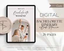 Load image into Gallery viewer, Bachelorette Itinerary Template | eBook Itinerary for Weekend Girls Trip away for hen party&#39;s &amp; bachelorettes!
