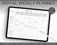 Load image into Gallery viewer, 2024 WEEKLY Hourly Digital Planner | Your Stylish Companion for iPad, Undated, GoodNotes, Digital Life Planner and Notability | Mono
