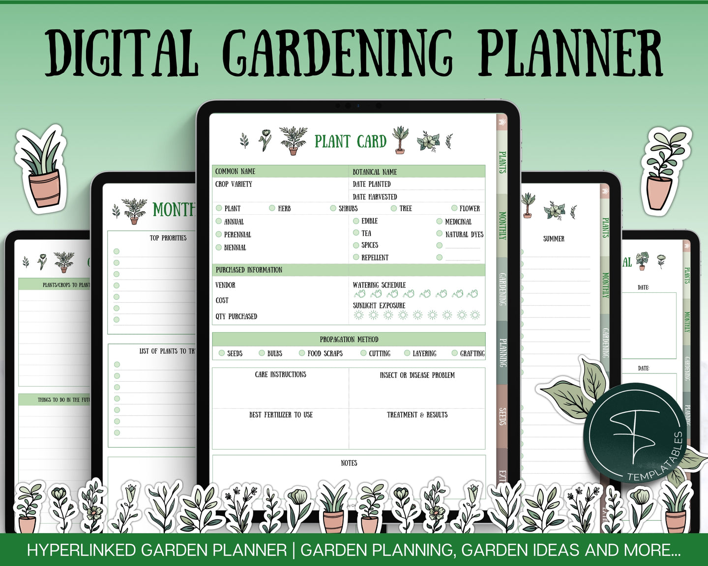 Digital Gardening Planner | With Plant Journal, Garden Planner 2024, Planting Calendar, Plant Care, Seed Starting, Herb Notes for GoodNotes & iPad