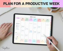 Load image into Gallery viewer, 2024 WEEKLY Hourly Digital Planner | Your Stylish Companion for iPad, Undated, GoodNotes, Digital Life Planner and Notability | Colorful
