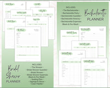Load image into Gallery viewer, 50pg Maid of Honor Planner Bundle - Matron of Honor Wedding Planner | To Do List for Bridal Showers &amp; Bachelorette | Green
