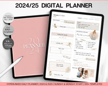 Load image into Gallery viewer, 2024 Ultimate Digital Planner | Daily, Weekly, Monthly Planner for iPad &amp; GoodNotes, That Girl Aesthetic, 2024 &amp; 2025 | Mono
