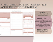 Load image into Gallery viewer, ADHD Planner Spreadsheet for Neurodivergent Adults | Google Sheets Daily &amp; Weekly Planner, Symptom Tracker, Brain Dump &amp; To Do Lists | Nude

