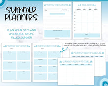 Load image into Gallery viewer, 2023 Summer Planner for Kids | Kids Summer Schedule, Activities, Printable Calendar &amp; Checklist Template | Blue
