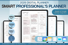 Load image into Gallery viewer, PROFESSIONAL'S Digital Planner, 2026 Daily Weekly, Monthly Planner, GoodNotes Planner, Undated Life Planner, iPad, SMART Apple links | BLUE
