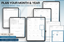 Load image into Gallery viewer, PROFESSIONAL'S Digital Planner, 2026 Daily Weekly, Monthly Planner, GoodNotes Planner, Undated Life Planner, iPad, SMART Apple links | BLUE
