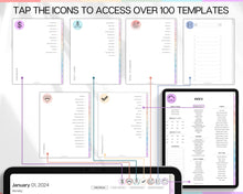 Load image into Gallery viewer, 2024 Colorful Digital Planner | Daily, Weekly, Monthly Planner for iPad &amp; GoodNotes
