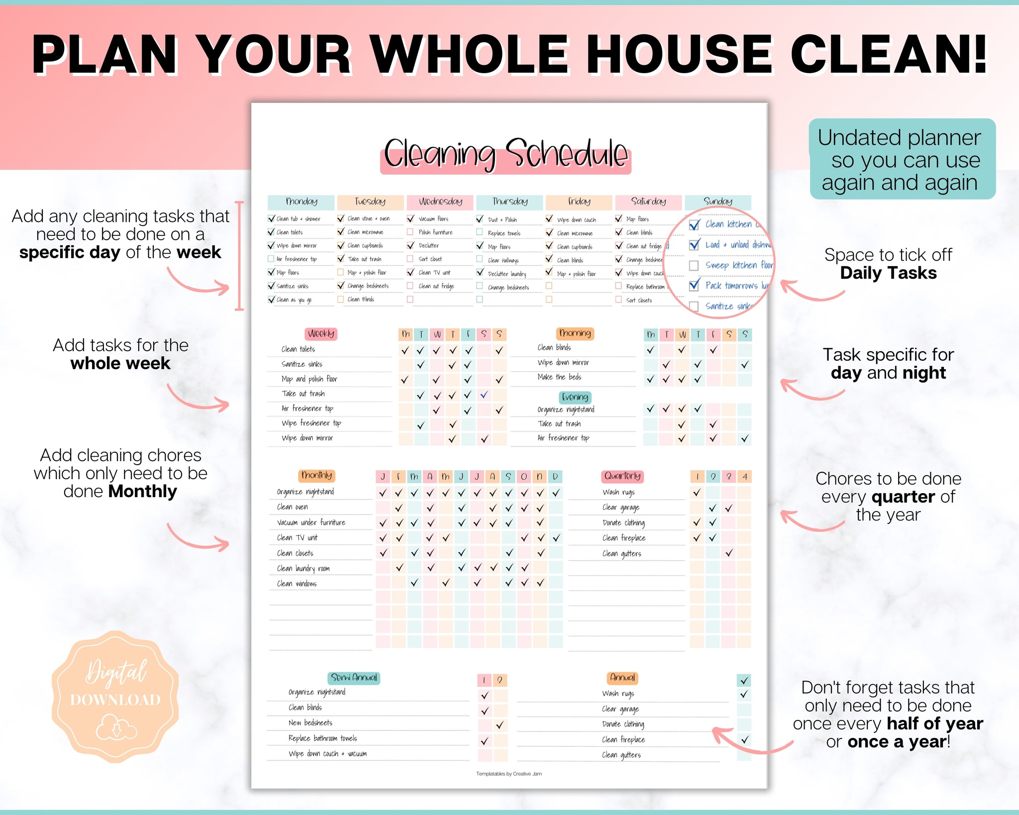 visual maintenance calendar for window shutters weekly monthly quarterly cleaning tasks