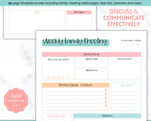 Load image into Gallery viewer, Family Meeting Guide - 12pg Printable Bundle with Meeting Agenda | Family Calendar, Household Planner &amp; Home Organization | Colorful Sky

