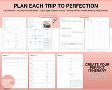 Load image into Gallery viewer, Ultimate Travel Planner Bundle | 30 Templates for Trip and Vacation Planning, Roadtrip Diary, and Holiday Journal - Includes Packing Lists!
