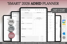 Load image into Gallery viewer, 2026 ADHD Daily Planner, GoodNotes Digital Planner for Neurodivergents, Brain Dump, iPad to do list, cleaning, Smart Apple Links (Copy) (Copy)
