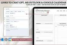 Load image into Gallery viewer, 2026 ADHD Daily Planner, GoodNotes Digital Planner for Neurodivergents, Brain Dump, iPad to do list, cleaning, Smart Apple Links (Copy) (Copy)
