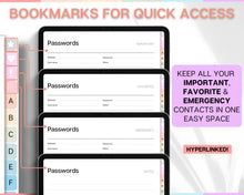 Load image into Gallery viewer, Digital Password Book | Password Tracker with tabs, Password Keeper &amp; Organizer, Password Log | Perfect for Goodnotes, Notability, iPad &amp; Digital Notebook | Colorful
