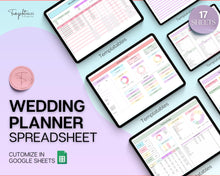 Load image into Gallery viewer, Wedding Planner Spreadsheet | Google Sheets Wedding Budget, Checklist and Schedule for Brides and Grooms | Rainbow
