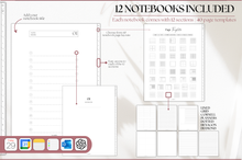 Load image into Gallery viewer, 2026 Digital FITNESS planner, GoodNotes Fitness Planner, Fitness Journal, Weight Loss Tracker, iPad Workout Planner, Wellness Template (Mono)
