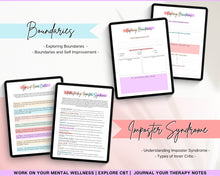 Load image into Gallery viewer, Self Therapy Journal! Your DIGITAL Self-Therapy Workbook, CBT, Guided Journal Prompts, Worksheets, Shadow Work, Mindfulness on GoodNotes and iPad | Pastel Briot
