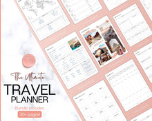 Load image into Gallery viewer, Ultimate Travel Planner Bundle | 30 Templates for Trip and Vacation Planning, Roadtrip Diary, and Holiday Journal - Includes Packing Lists!
