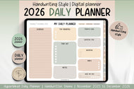 2026 Digital Planner | HANDWRITTEN GoodNotes Planner With Daily, Weekly & Monthly Planner | SOFT NEUTRAL GREEN
