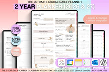 Load image into Gallery viewer, The 2 YEAR Digital Planner (2026 &amp; 2027). COLORFUL Daily Weekly, Monthly Planner &amp; Life Planner. Ideal for use on Goodnotes and iPad. Smart Apple Links
