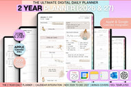 The 2 YEAR Digital Planner (2026 & 2027). COLORFUL Daily Weekly, Monthly Planner & Life Planner. Ideal for use on Goodnotes and iPad. Smart Apple Links