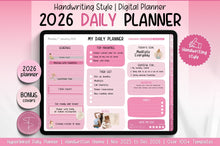 Load image into Gallery viewer, 2026 Digital Planner | HANDWRITTEN GoodNotes Planner With Daily, Weekly &amp; Monthly Planner | PINK
