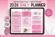 2026 Digital Planner | HANDWRITTEN GoodNotes Planner With Daily, Weekly & Monthly Planner | PINK