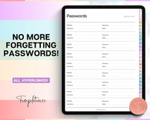 Load image into Gallery viewer, Digital Password Book | Password Tracker with tabs, Password Keeper &amp; Organizer, Password Log | Perfect for Goodnotes, Notability, iPad &amp; Digital Notebook | Colorful
