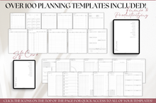 Load image into Gallery viewer, 2026 Digital FITNESS planner, GoodNotes Fitness Planner, Fitness Journal, Weight Loss Tracker, iPad Workout Planner, Wellness Template (Mono)
