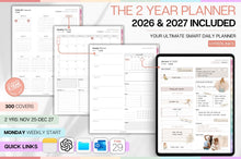 Load image into Gallery viewer, The 2 YEAR Digital Planner (2026 &amp; 2027). COLORFUL Daily Weekly, Monthly Planner &amp; Life Planner. Ideal for use on Goodnotes and iPad. Smart Apple Links
