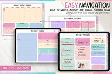 Load image into Gallery viewer, 2026 Digital Planner | HANDWRITTEN GoodNotes Planner With Daily, Weekly &amp; Monthly Planner | COLORFUL
