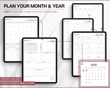 Load image into Gallery viewer, 2024 Ultimate Digital Planner | Daily, Weekly, Monthly Planner for iPad &amp; GoodNotes, That Girl Aesthetic, 2024 &amp; 2025 | Mono

