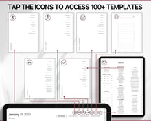 Load image into Gallery viewer, 2024 Ultimate Digital Planner | Daily, Weekly, Monthly Planner for iPad &amp; GoodNotes, That Girl Aesthetic, 2024 &amp; 2025 | Mono
