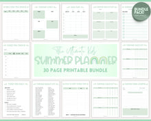 Load image into Gallery viewer, 2023 Summer Planner for Kids | Kids Summer Schedule, Activities, Printable Calendar &amp; Checklist Template | Green

