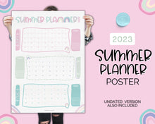 Load image into Gallery viewer, Kids Summer Calendar 2023 | Summer Poster, Summer Countdown, Printable Planner &amp; Checklist | Mermaid
