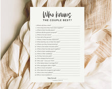 Load image into Gallery viewer, &#39;Who Knows the Couple Best&#39; Bridal Shower Game Printable
