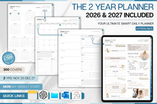 Load image into Gallery viewer, The 2 YEAR Digital Planner (2026 &amp; 2027) in soft BLUE. Daily Weekly, Monthly Planner &amp; Life Planner. Ideal for use on Goodnotes and iPad. Smart Apple Links
