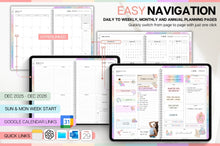Load image into Gallery viewer, 2026 COLORFUL Digital Planner | GoodNotes Planner With Daily, Weekly &amp; Monthly Planner | SMART Integration with Apple Calendar, ChatGPT, Google &amp; more...
