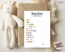 Load image into Gallery viewer, Printable Baby Emoji Game | Includes Emoji Pictionary Baby Shower Game, Baby Emoji Game &amp; Printable Baby Shower Games Template | Perfect for Minimalist | Boho | Woodland
