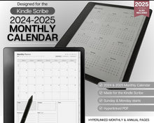 Load image into Gallery viewer, 2025 Monthly Planners for Kindle Scribe | Hyperlinked Digital Planner | 2025 Monthly Planner
