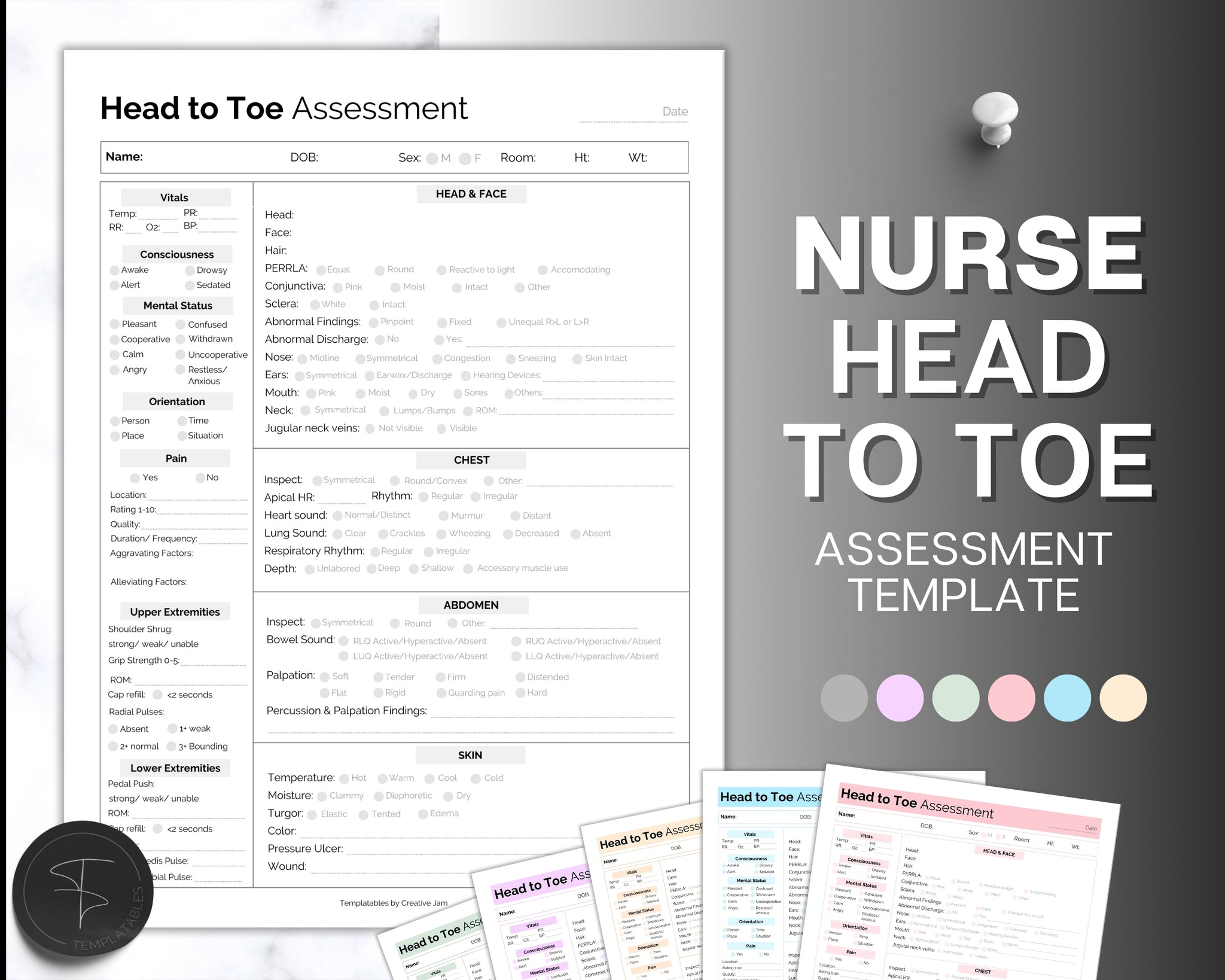 Head to toe Assessment Sheet | Perfect Guide For Nursing Students!