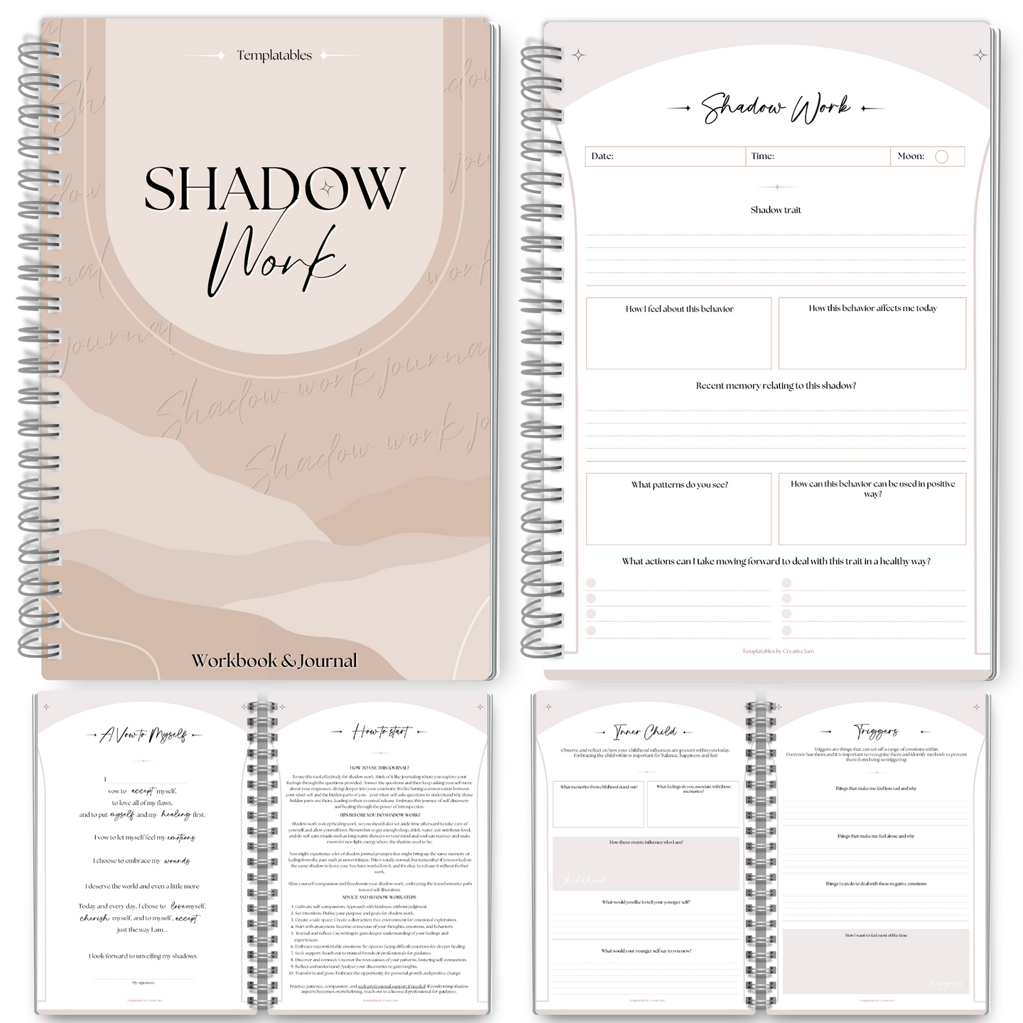 Shadow Work Journal | Discover your Shadow Self with this Guided Healing, Therapy and Mindfulness Journal | Includes Shadow Work Journal Inner Child Prompts | A5 Lux