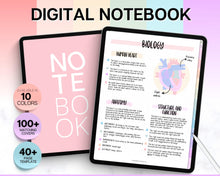 Load image into Gallery viewer, Digital Notebook | Hyperlinked Portrait Notebook with Aesthetic Covers and Note-Taking Templates for GoodNotes &amp; iPad
